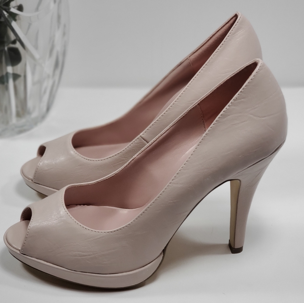 Light Pink Peep-Toe Pumps